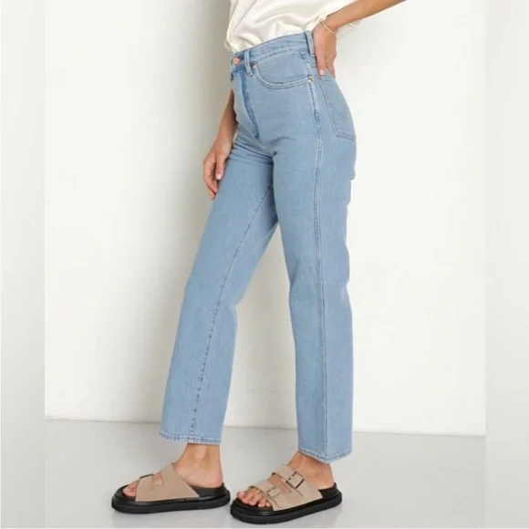 Wrangler 25 x 28 Jeans Wild West 603 High Rise Straight Earthwash Blue NWT
